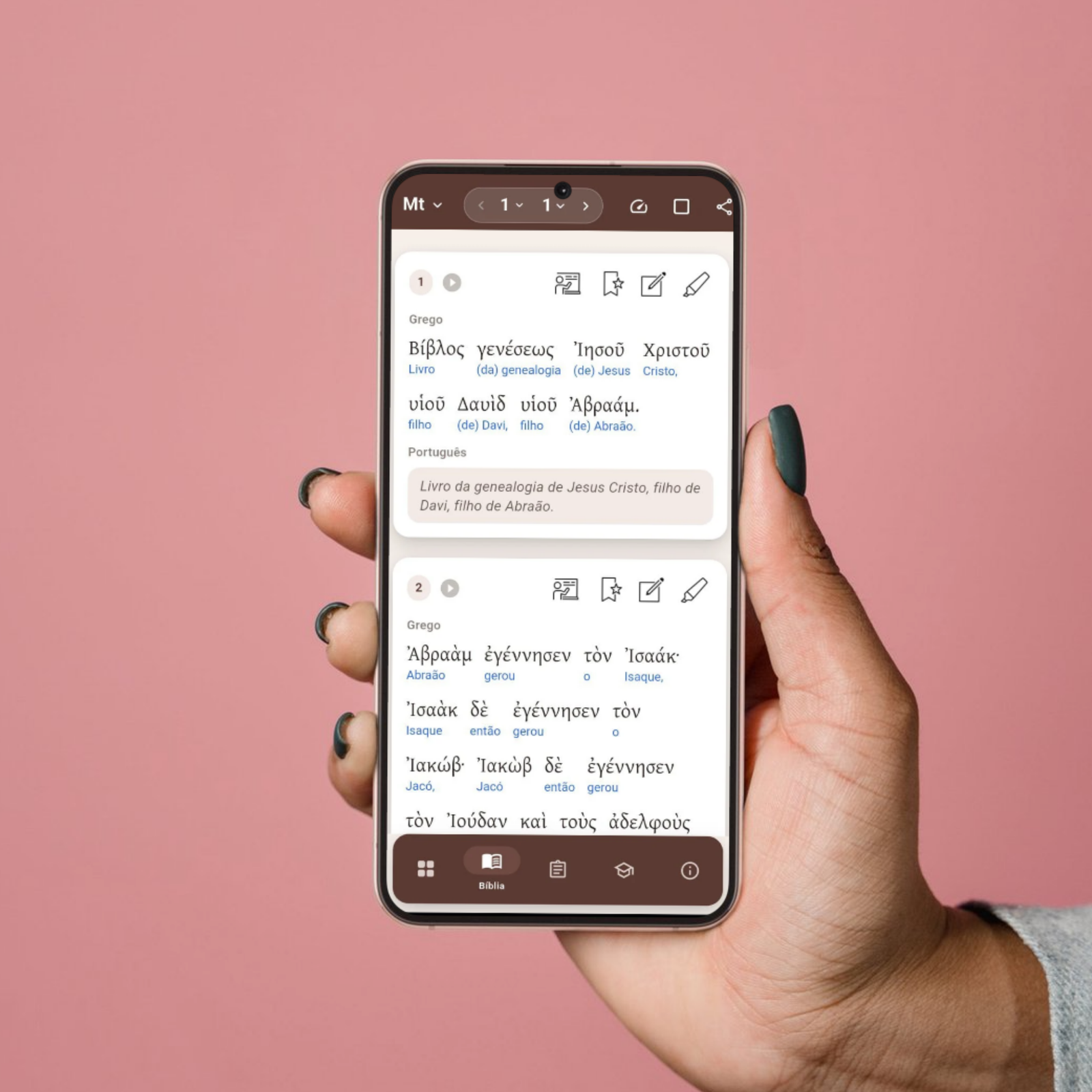 Tela inicial do aplicativo Bíblia Ekklesia